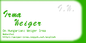 irma weiger business card